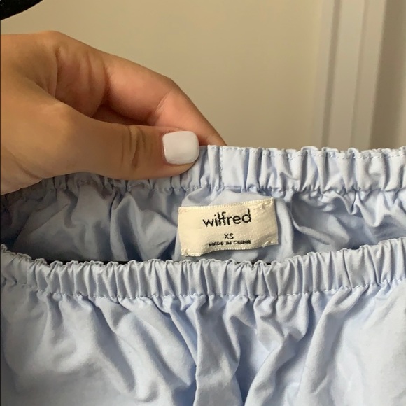 ARITZIA (Wilfred) - Blue Off The Shoulder Blouse - Picture 2 of 4